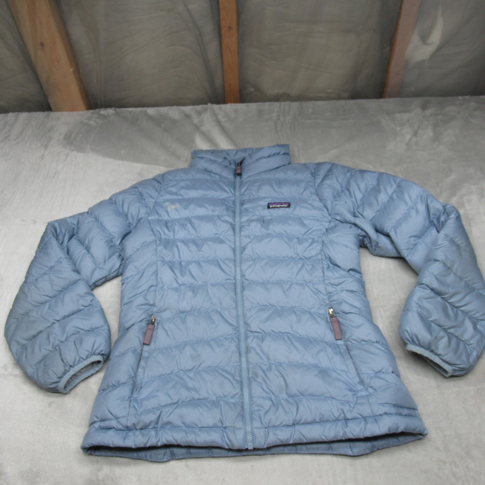 Patagonia Down Sweater Jacket Kids Xl 14 Blue Light Pack Insulated Quilted Puff